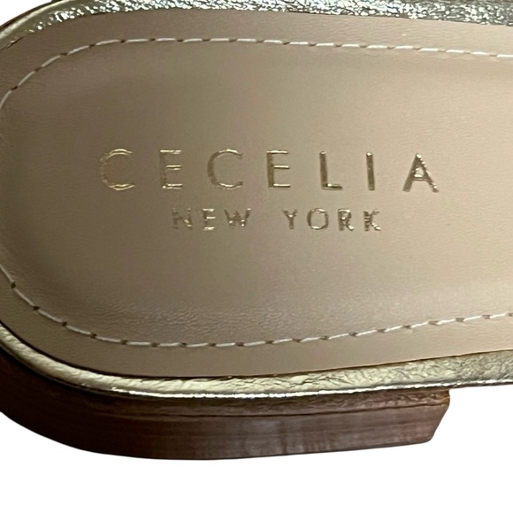 Cecelia New York Liv Metallic Knot Detail Block Heel Slide Sandals — Size 8 - Picture 8 of 13